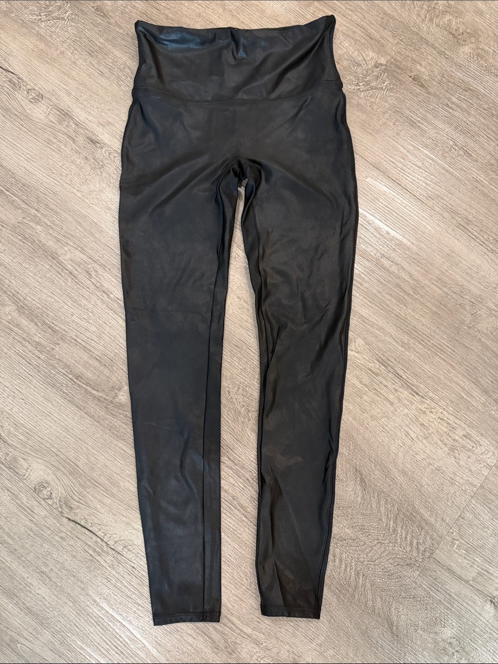 Spanx High-Waisted Black Faux Leather Jeans